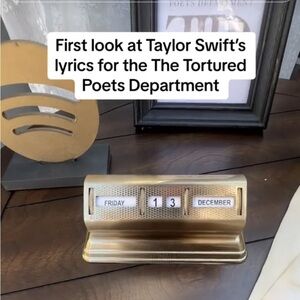 Tortured Poets Taylor Swift Brass Desktop Calendar Magnolia Hearth & Hand